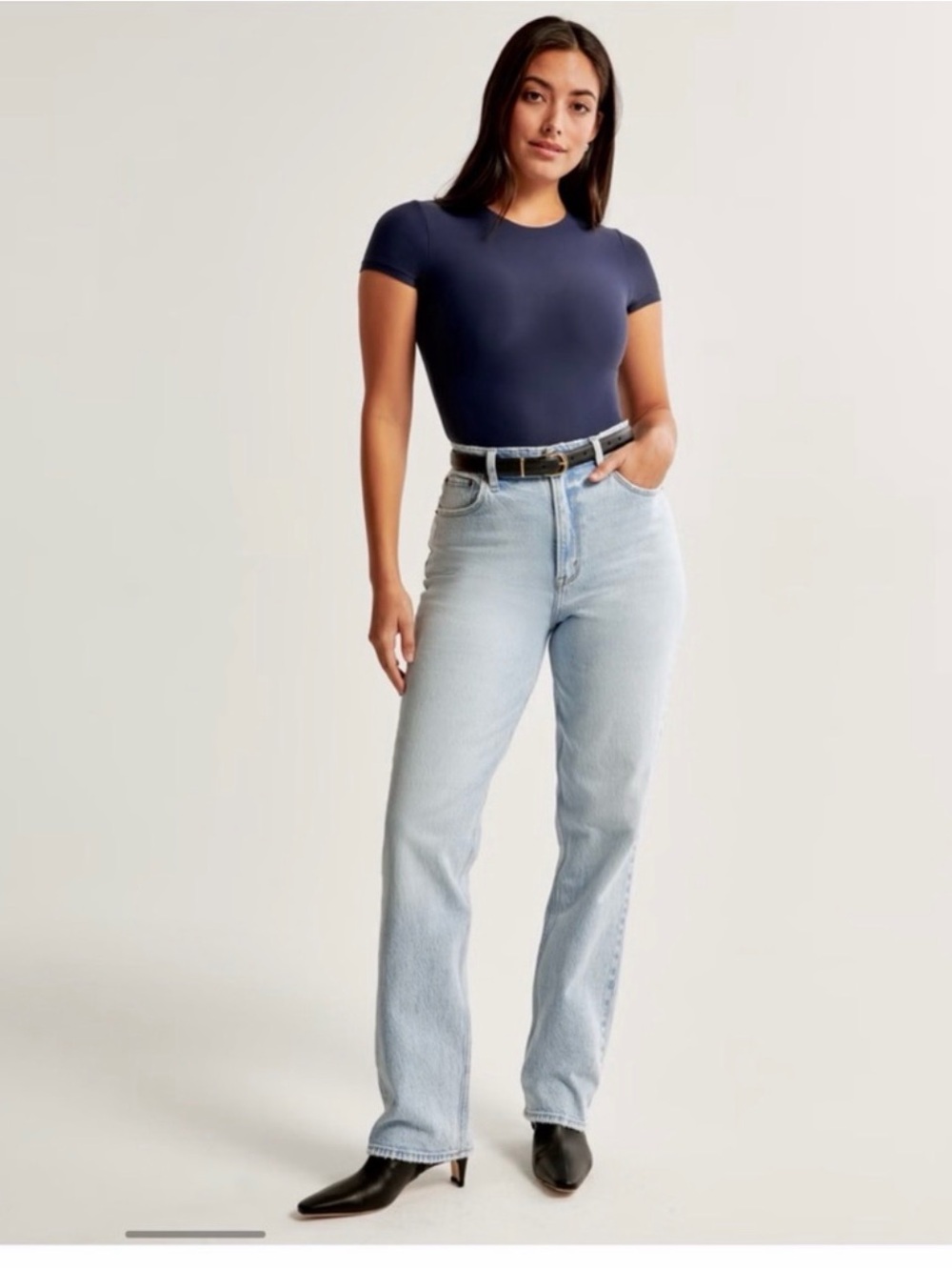 New Abercrombie & Fitch Curve Love Ultra High Rise 90s Straight Jeans size 29/8